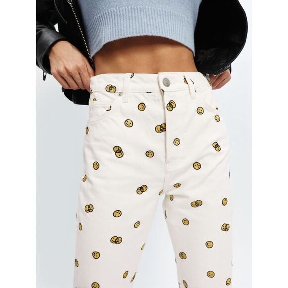 NEW Reformation Mixed Emotions High Rise Straight Jeans Vintage White Size 24 - Picture 5 of 12